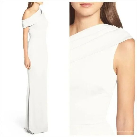 KATIE MAY Layla Pleat One-Shoulder Crepe Gown - Picture 2 of 8
